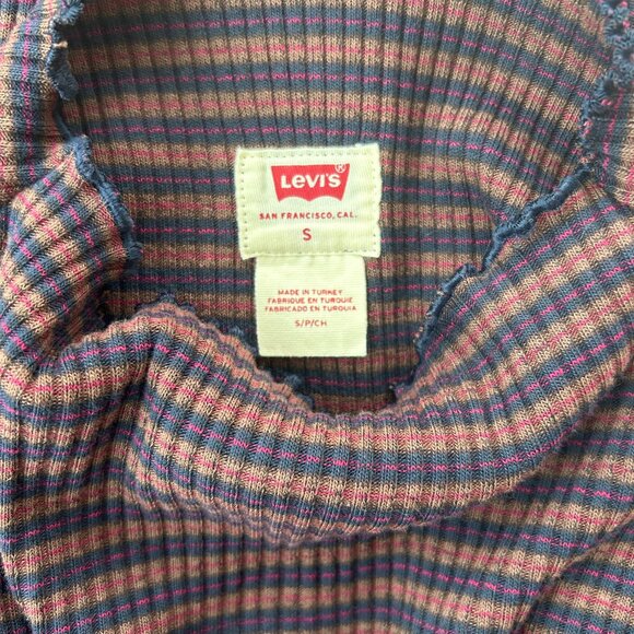 Levi’s Preppy Striped Ribbed Long Sleeve Top – Women's Small - Picture 3 of 12